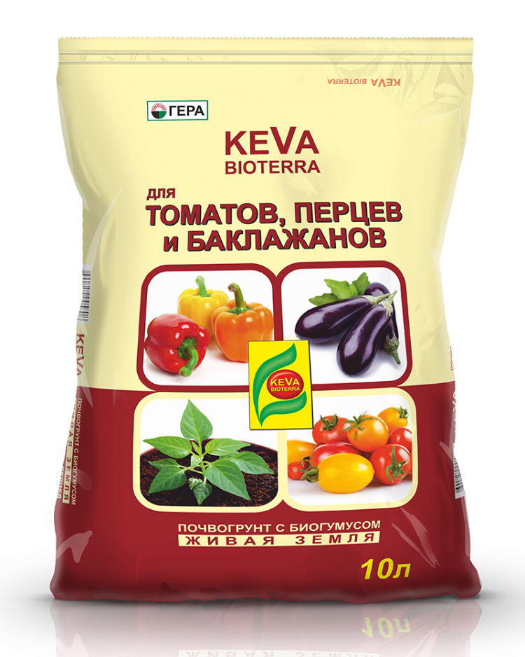 Грунт для томатов и перцев Keva Bioterra 10 л.