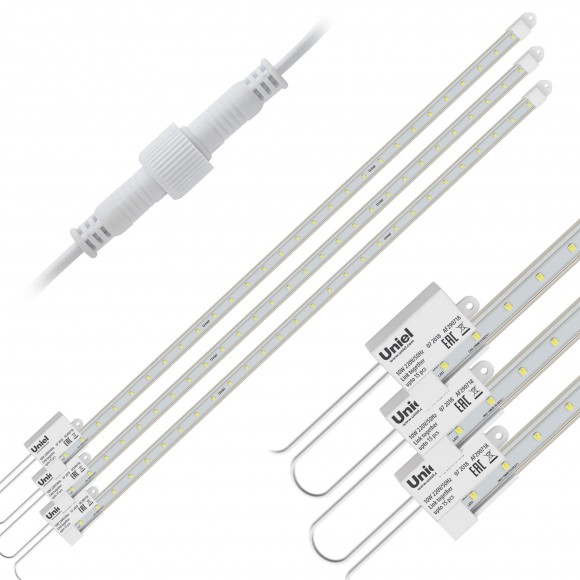 Светильник полного спектра для растений Uniel 600 мм (три штуки в наборе)